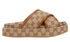Gucci Women's GG Platform Sandal "Beige And Dark Brown"
