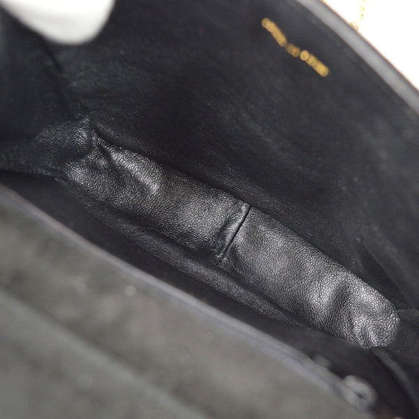 CHANEL 1989-1991 Diamond Shoulder Bag Mini Black Suede