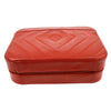 CHANEL 1996-1997 Diamond Box Vanity Shoulder Bag Red Lambskin