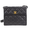 CHANEL 1996-1997 Flap Box Shoulder Bag Small Black Caviar
