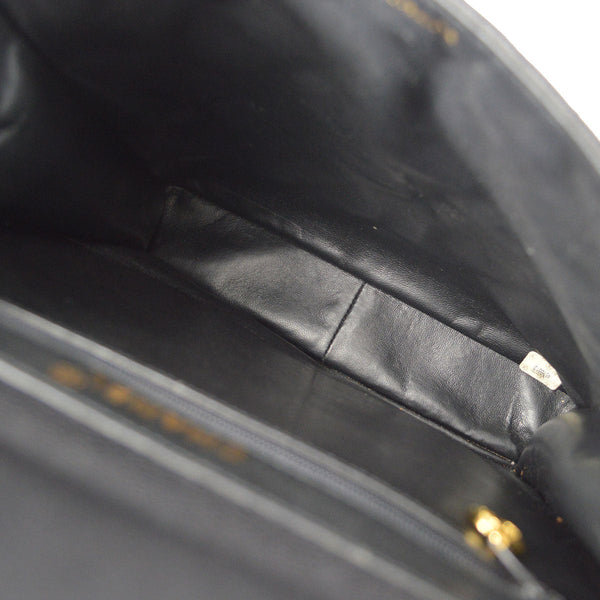 CHANEL 1996-1997 Double Side Classic Flap Shoulder Bag Medium Black Caviar