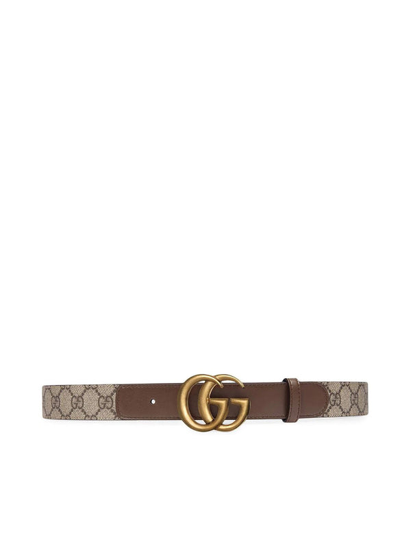 Leather belt with 4 cm GG buckle.
