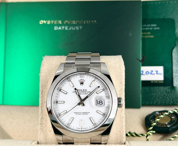 Rolex Datejust 41 White Dial Full Set