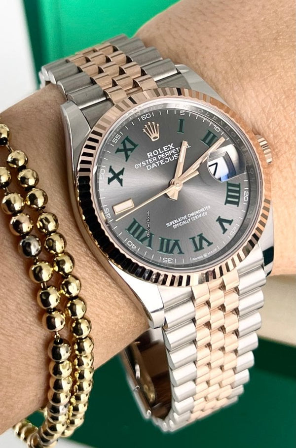 Datejust 36mm Wimbeldon Dial 18K Rose Gold