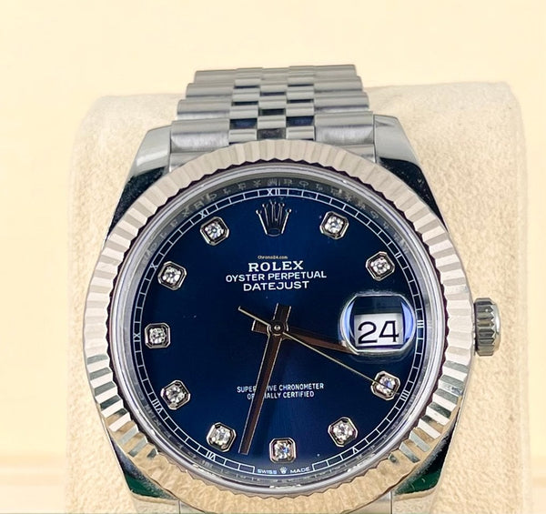 Rolex Datejust 41 Blue Diamonds Dial Mint
