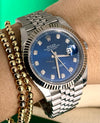 Rolex Datejust 41 Blue Diamonds Dial Mint