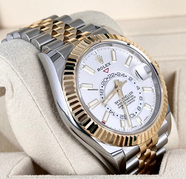 Sky-Dweller 42 White Dial Steel & 18K Gold