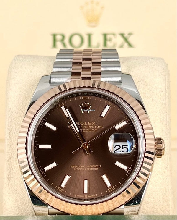 Datejust 41 Chocolate Dial 18K Rose Gold