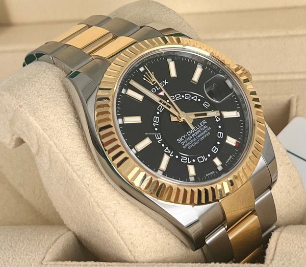 Sky-Dweller Steel/Gold Black Dial