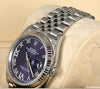 Datejust 36 Aubergine Diamonds Dial 18K White Gold Bezel