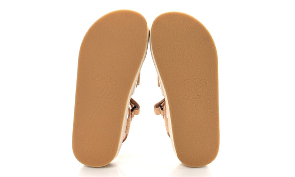 CHANEL Suede Calfskin Velcro "Beige"