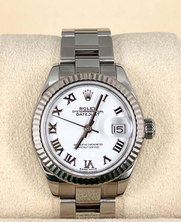 Lady-Datejust 28 MM box papers like new white gold bezel