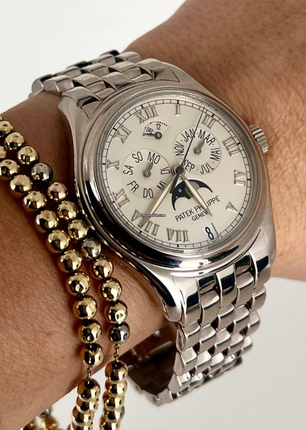 Annual Calendar Moon 37mm 18K White Gold