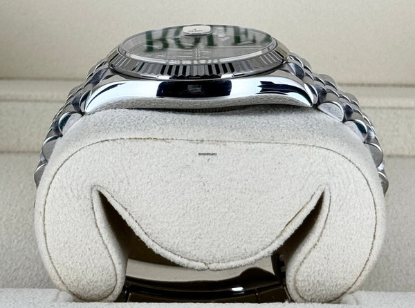 Datejust 36 Blue Stick Dial Jubilee 18K White Gold Bezel