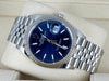 Datejust 36 Blue Stick Dial Jubilee 18K White Gold Bezel