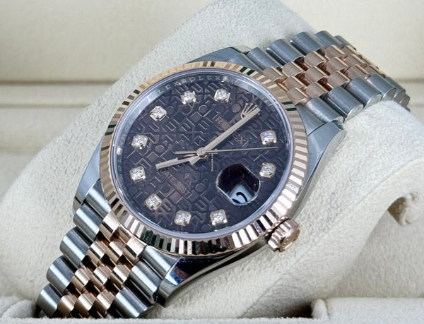 Datejust 36 Certified Rose GOLD Chcolate Diamonds Jubille 2021 99% new Stickers partial