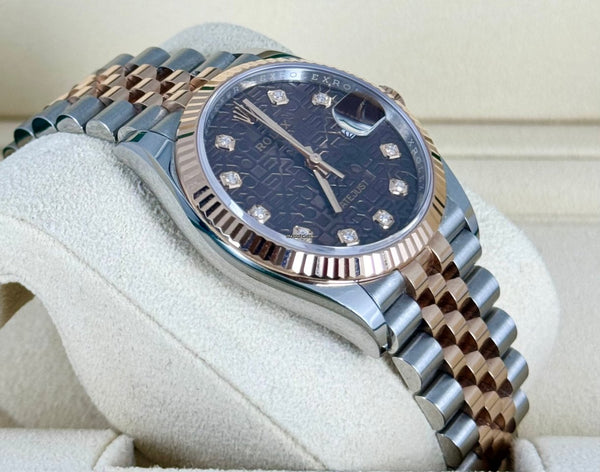 Datejust 36 Certified Rose GOLD Chcolate Diamonds Jubille 2021 99% new Stickers partial