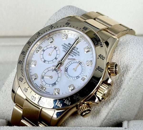 Daytona MOP Diamond Dial 18K Yellow Gold Full Set