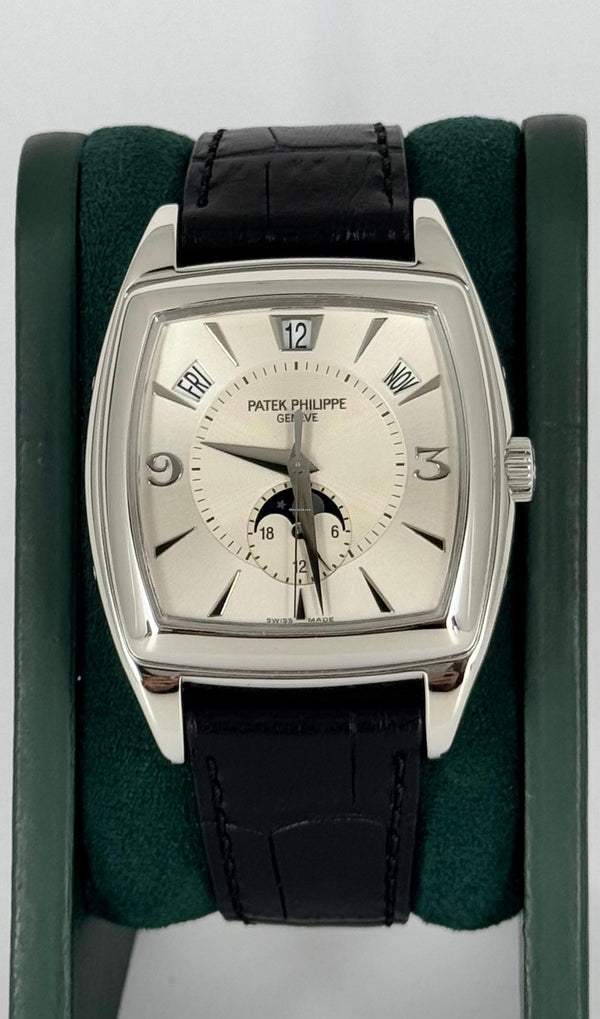 Gondolo Certified Calendario Annual Calendar 18K White Gold B&P Like New