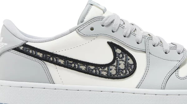Dior x Air Jordan 1 Low "Wolf Grey Sail Photon Dust White" Sneakers for Men
