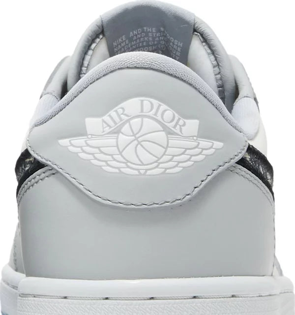 Dior x Air Jordan 1 Low "Wolf Grey Sail Photon Dust White" Sneakers for Men