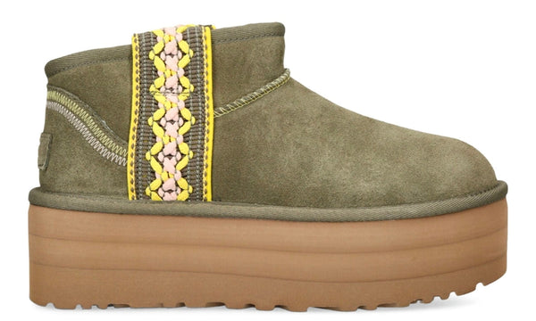 UGG Classic Ultra Mini Braid Boots 'Green'