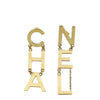 Chanel Gold "CHA"/"NEL"Letter Drop Earrings