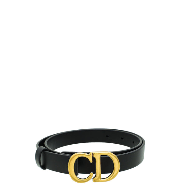 Christian Dior Black Ultrasoft CD Saddle 20mm Belt