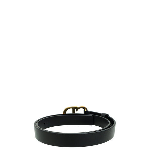 Christian Dior Black Ultrasoft CD Saddle 20mm Belt