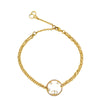 Christian Dior Yellow Gold Finish CD Crystal Station Double Chain Bracelet
