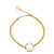 Christian Dior Yellow Gold Finish CD Crystal Station Double Chain Bracelet