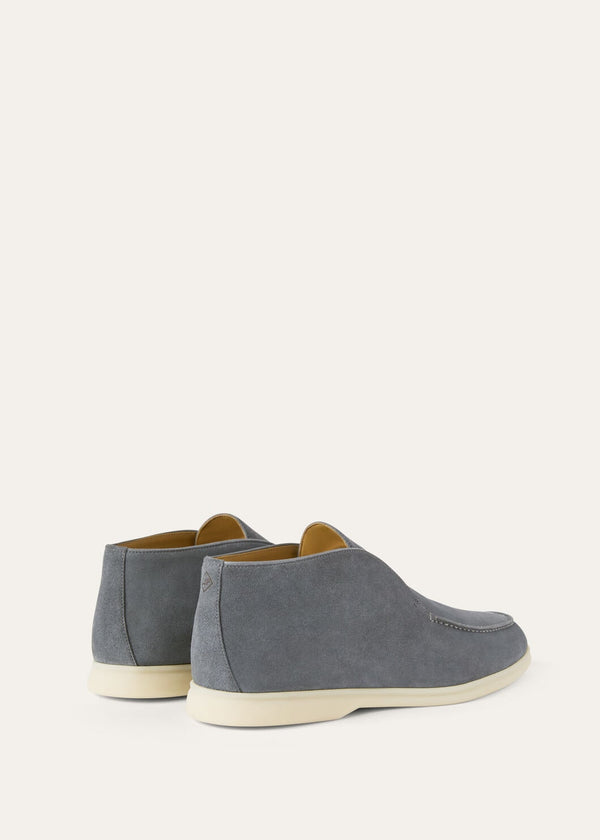 Open Walk Suede Ankle Boots in Ice Blue