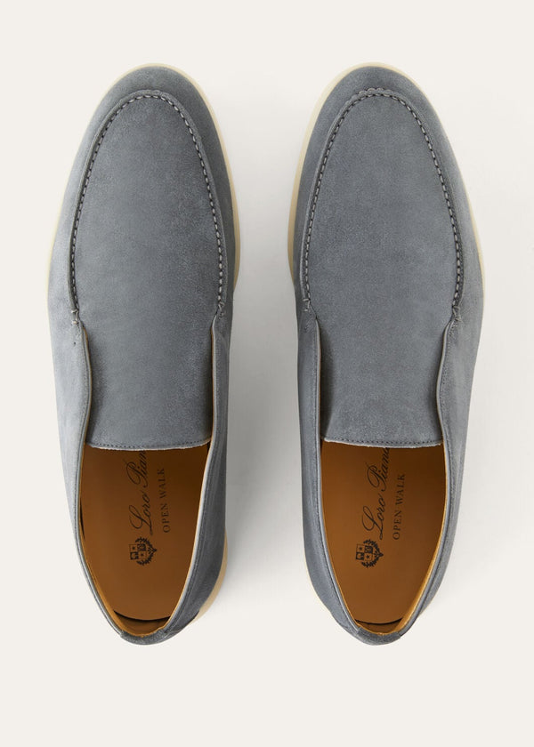 Open Walk Suede Ankle Boots in Ice Blue