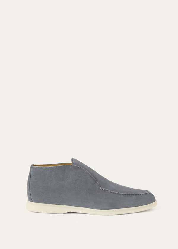 Open Walk Suede Ankle Boots in Ice Blue
