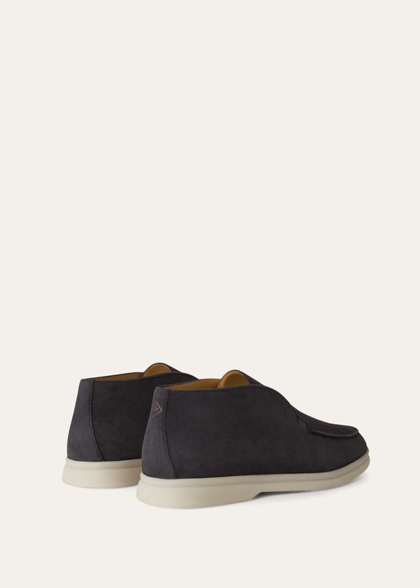 Open Walk Suede Caviar Ankle Boots
