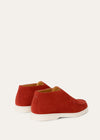 Open Walk Ankle Boots in Red Suede
