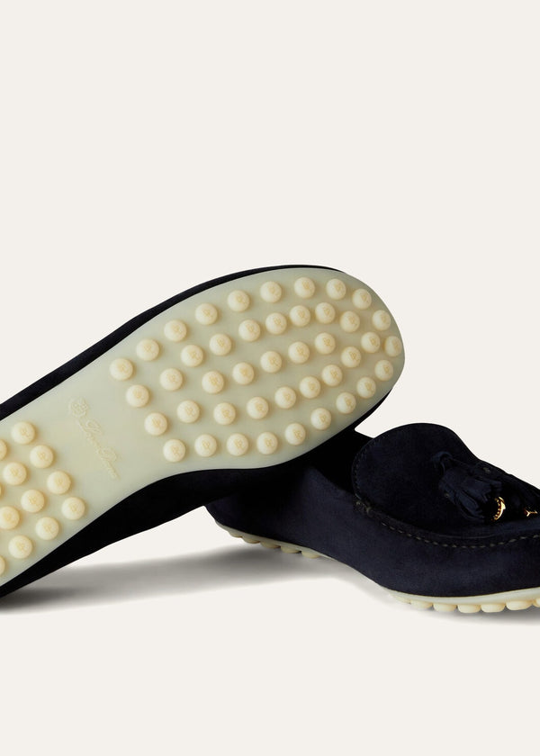 Mocassini Dot Sole Walk in Suède Blu Navy Donna