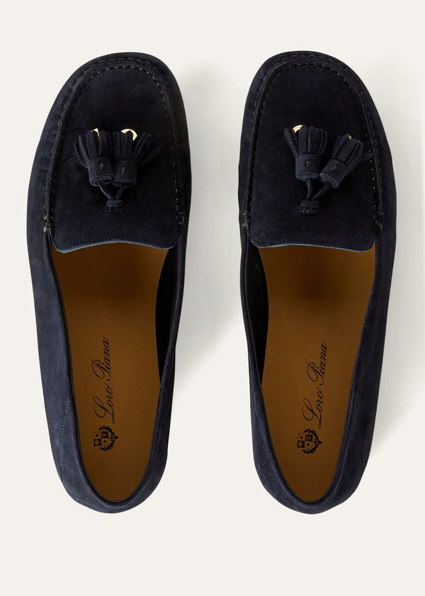 Mocassini Dot Sole Walk in Suède Blu Navy Donna