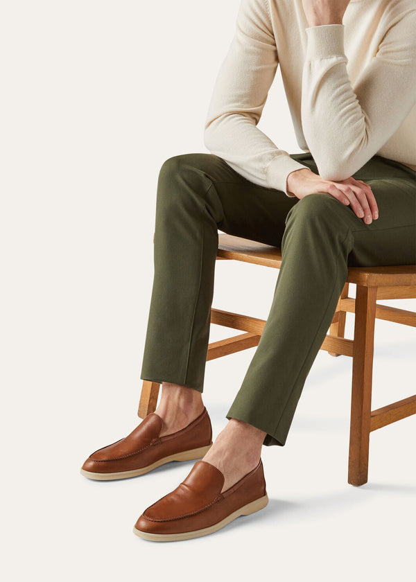 Men's Summer Walk Brown Calfskin Loafers