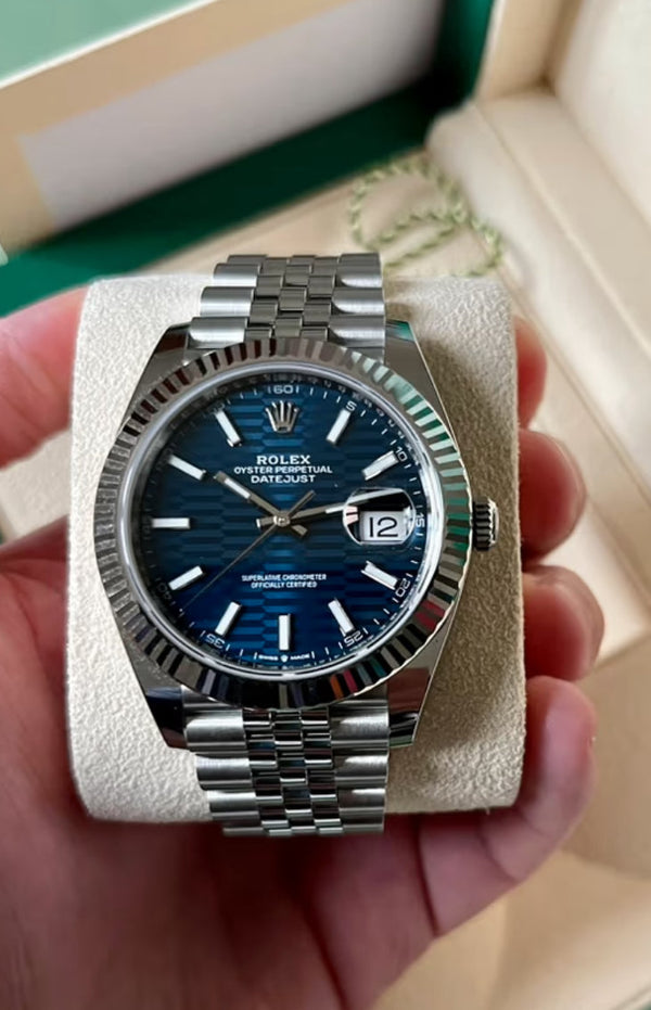 DATEJUST JUBILEE FLUTED BLU MOTIF