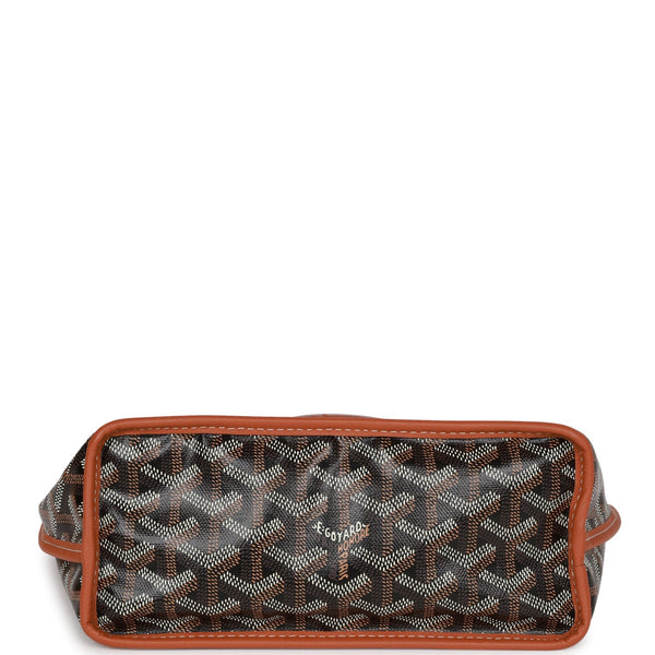 Goyard Goyardine Black Anjou Mini Reversible Tote Bag Palladium Hardware