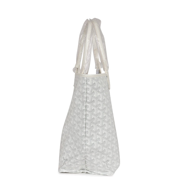 Goyard Goyardine White St. Louis PM Tote Bag Palladium Hardware