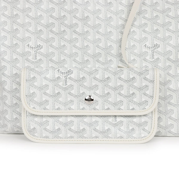 Goyard Goyardine White St. Louis PM Tote Bag Palladium Hardware