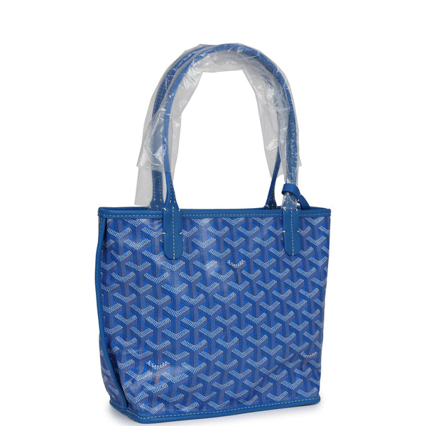 Goyard Goyardine Anjou Sky Blue Mini Bag Palladium Hardware