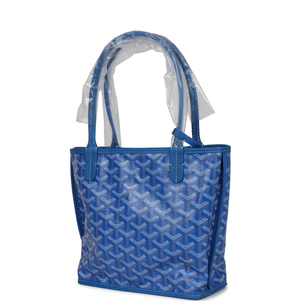 Goyard Goyardine Anjou Sky Blue Mini Bag Palladium Hardware