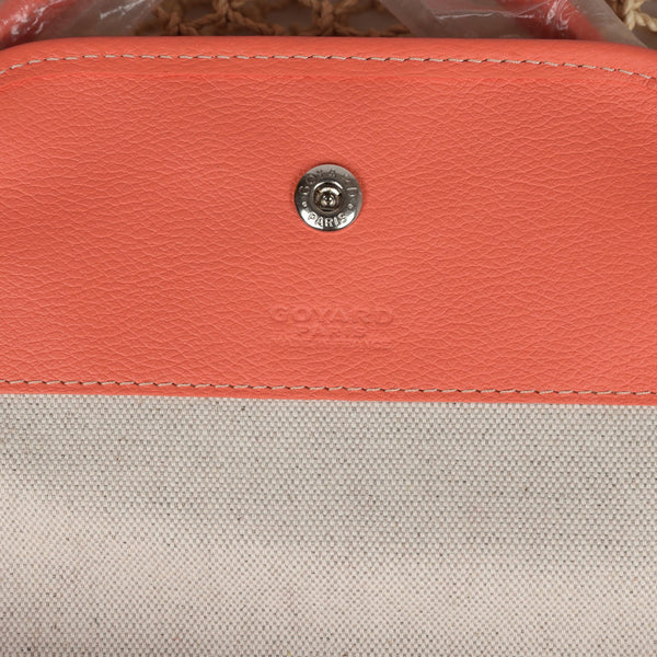 Goyard Aligre Bag Raffia Net with Coral Goyardine Palladium Hardware