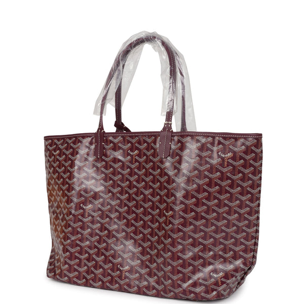 Goyard Goyardine Canvas Burgundy St. Louis PM Tote Palladium Hardware