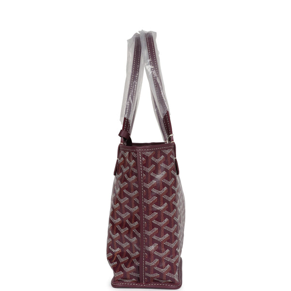 Goyard Goyardine Burgundy Anjou Mini Bag Palladium Hardware