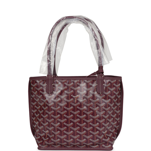 Goyard Goyardine Burgundy Anjou Mini Bag Palladium Hardware