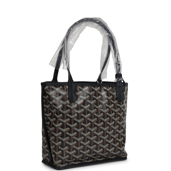 Goyard Goyardine Anjou Black Mini Bag Palladium Hardware